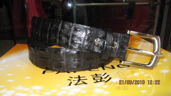 法彭鳄鱼双骨皮带